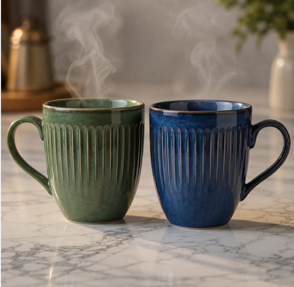 2 Grands Mugs en Porcelaine