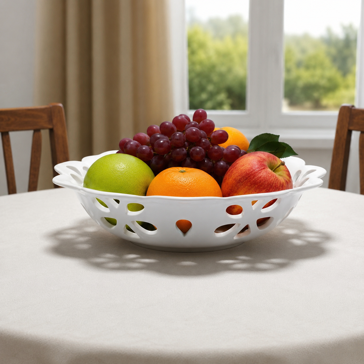 Pack de 2 Grands Paniers à Fruits en Porcelaine