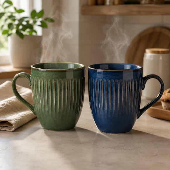 2 Grands Mugs en Porcelaine