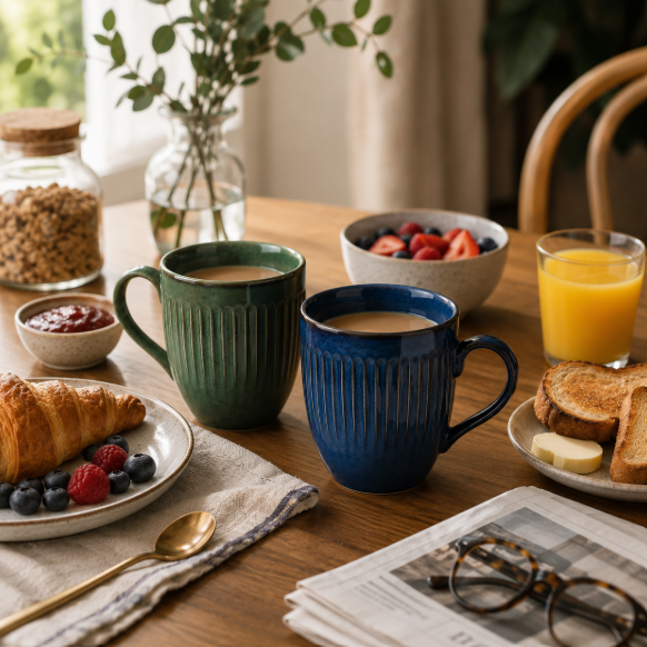 2 Grands Mugs en Porcelaine