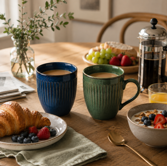 2 Grands Mugs en Porcelaine