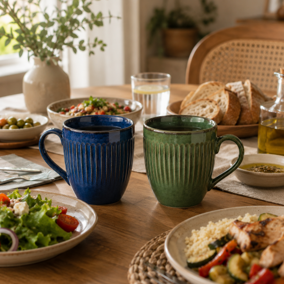2 Grands Mugs en Porcelaine