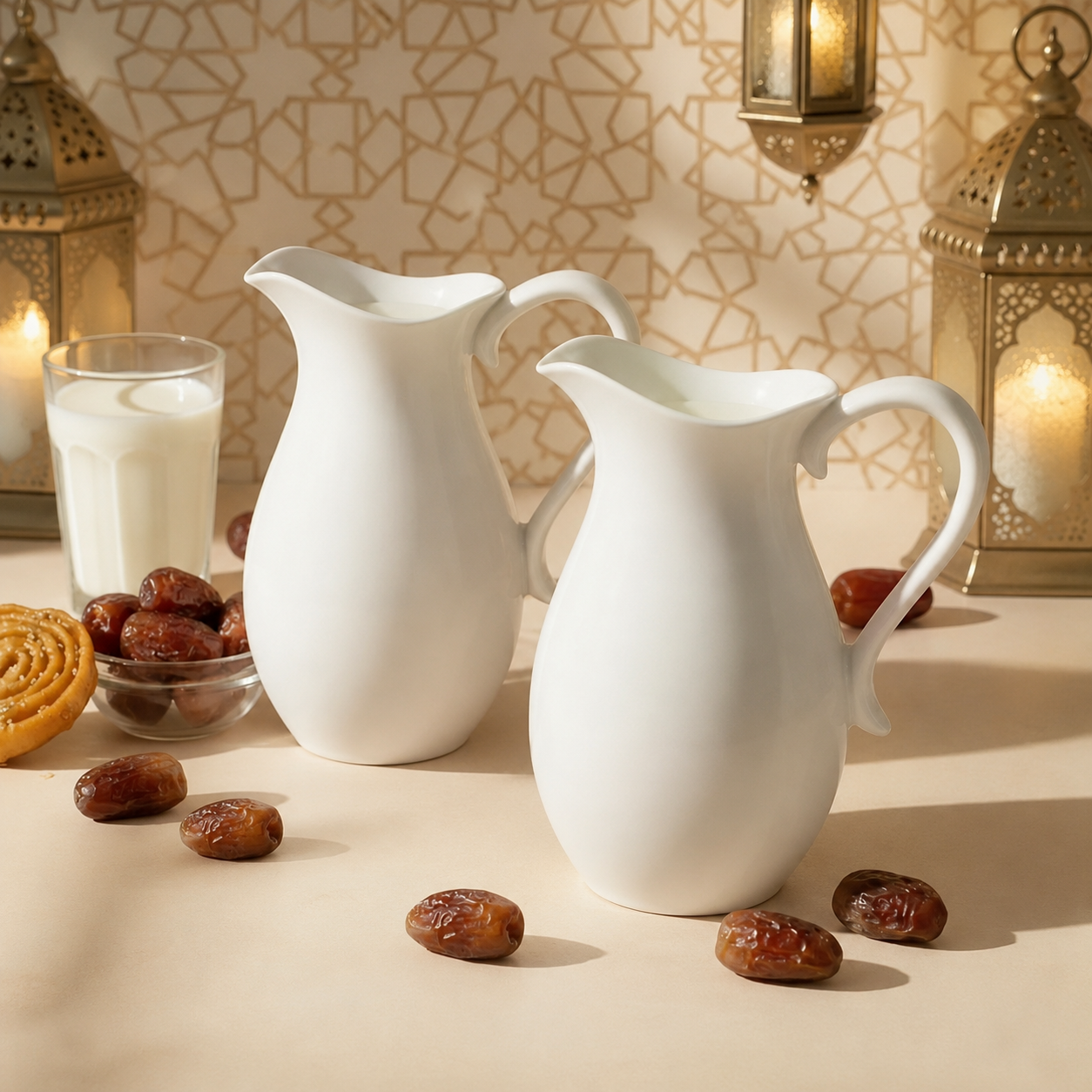 Pack de 2 Grandes Carafes en Porcelaine