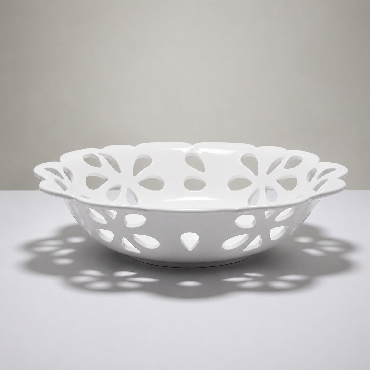 Pack de 2 Grands Paniers à Fruits en Porcelaine